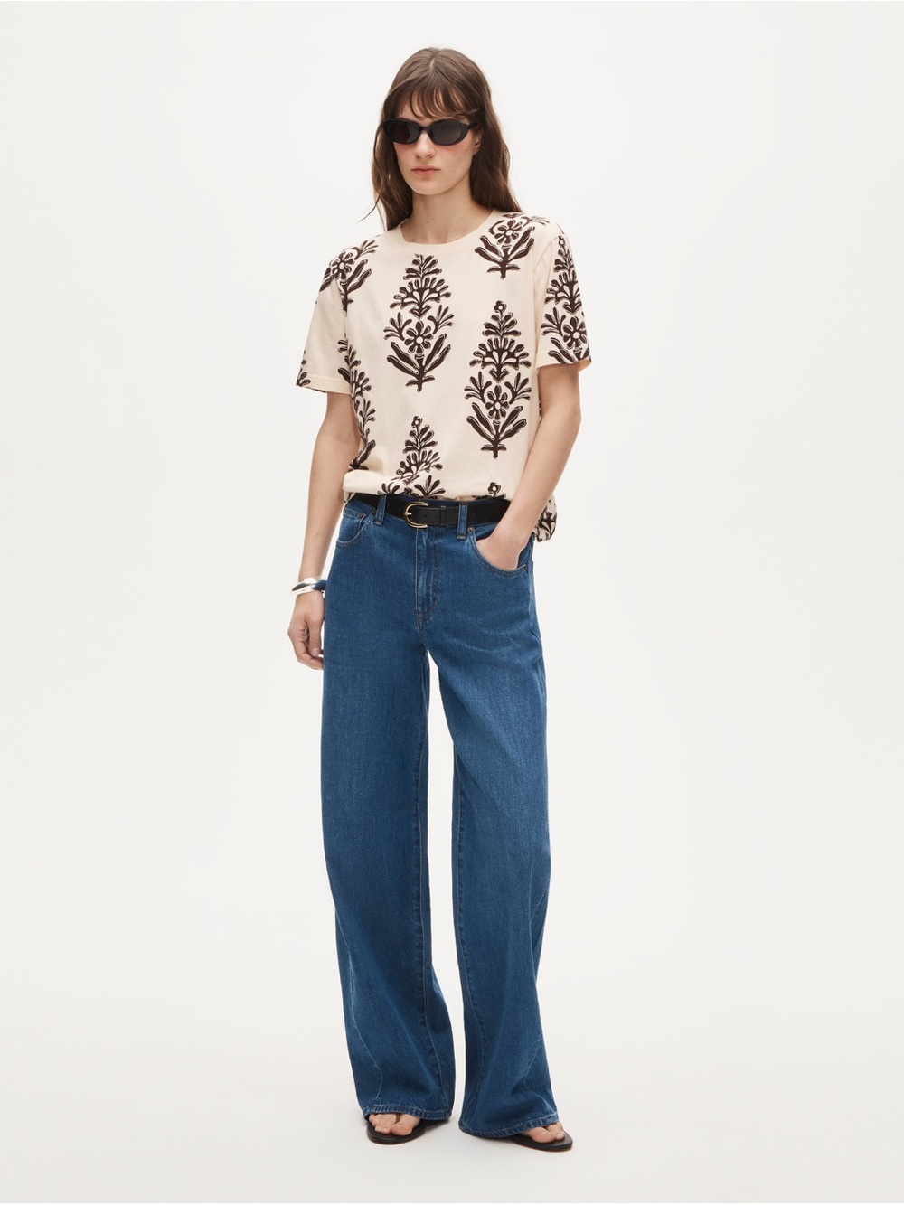 New! J. Crew Broken in jersey T shirt in blooming block print Size Small